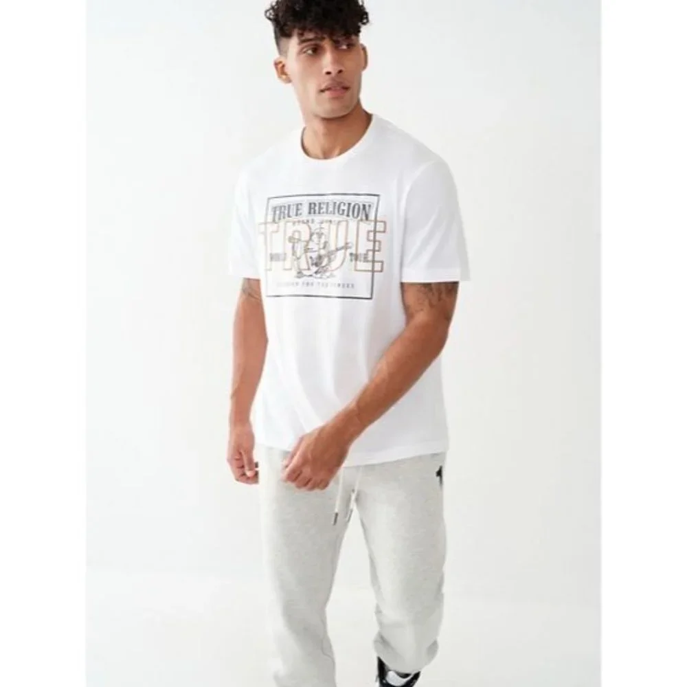 True Religion Mens Relaxed True SRS Short Sleeve Tee - White‎ - Size XXL, NWT